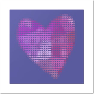 Purple Valentines Day Heart Filled with Hearts Posters and Art